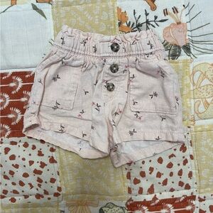 Baby Girl Floral Pink Paper Bag Waist Shorts From Old Navy Size 0-3 Months